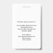 Einzigartiges LPN Nurse-Abzeichen Ausweis (Rückseite)