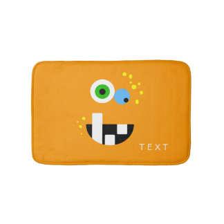 Einzigartiges lustiges verrücktes Oragne Monster Badematte