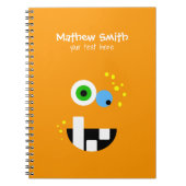 Einzigartiges lustiges verrücktes Oragne Monster Notizblock (Vorderseite)