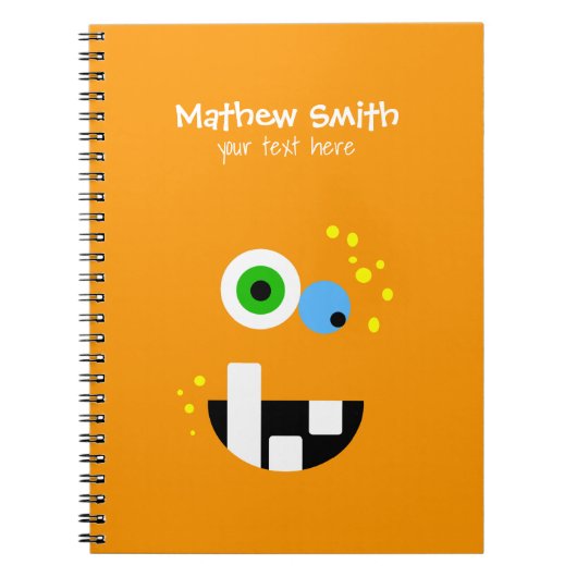 Einzigartiges lustiges verrücktes Oragne Monster Notizblock (Vorderseite)