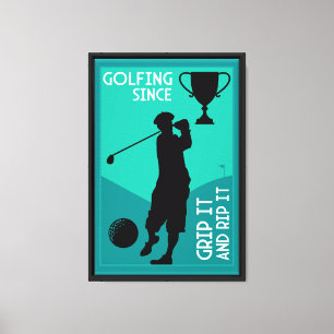 Einzigartiges lustiges Vintage-Golf-Geschenk Leinwanddruck