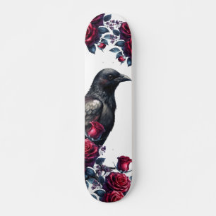 Einzigartiges Mädchenhaftes Schwarzes Raben- und R Skateboard