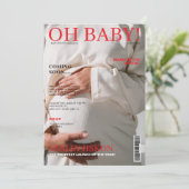 Einzigartiges Magazin Cover Foto Babydusche Einladung (Stehend Vorderseite)