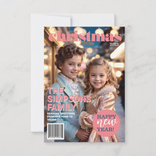 Einzigartiges Magazin Cover Weihnachtskarte Einladung (Vorderseite)