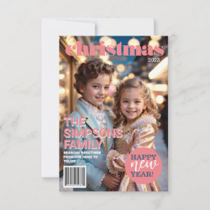 Einzigartiges Magazin Cover Weihnachtskarte Einladung