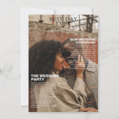 Einzigartiges Magazin Details Timeline Foto Hochze Einladung (Vorderseite)