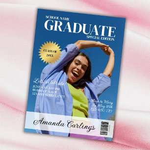 Einzigartiges Magazin Graduate Foto 2024 Abschluss Einladung