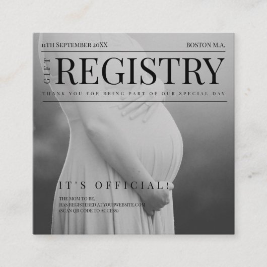 Einzigartiges Magazine Foto Kinderdusche Geschenkr Begleitkarte (Vorderseite)