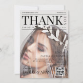 Einzigartiges Magazine Style Editorial Foto Hochze Dankeskarte (Vorderseite)