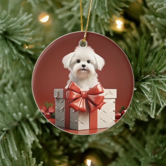 Einzigartiges maltesisches Weihnachtsgeschenk für Keramik Ornament (Baum)