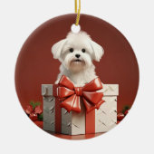 Einzigartiges maltesisches Weihnachtsgeschenk für Keramik Ornament (Vorne)