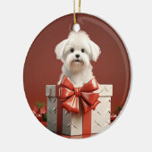 Einzigartiges maltesisches Weihnachtsgeschenk für Keramik Ornament (Links)