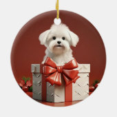 Einzigartiges maltesisches Weihnachtsgeschenk für Keramik Ornament (Hinten)
