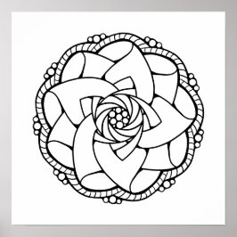 Einzigartiges Mandala Erwachsenenfarbenplakat Poster