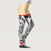 Einzigartiges Māori-Design RED Leggings (Rechts)