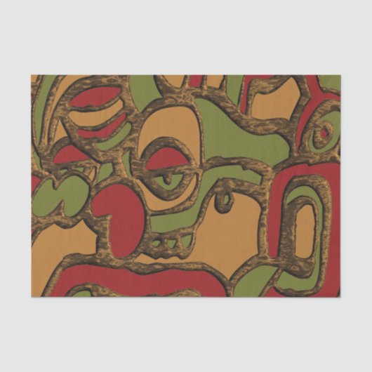 Einzigartiges Maya-Hieroglyphs-Design Seidenpapier (Vorderseite)