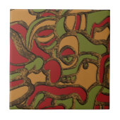 Einzigartiges Mayan-Hieroglyphs-Design Fliese (Vorderseite)