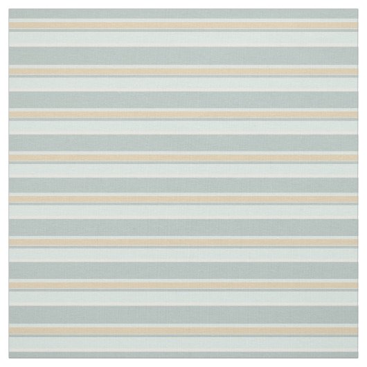 Einzigartiges Meeresrauschen Weiß Tan Strip Art Stoff (Muster)