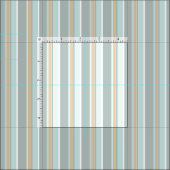 Einzigartiges Meeresrauschen Weiß Tan Strip Art Stoff (Kachel)