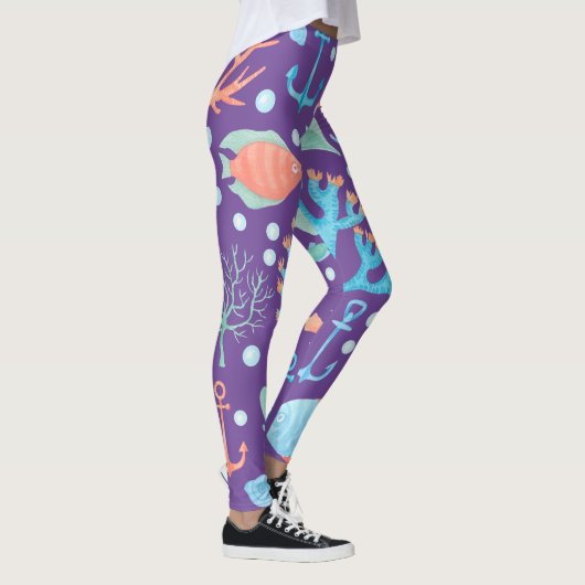 einzigartiges Meerjungfraufisch-Seewassermädchen Leggings (Rechts)