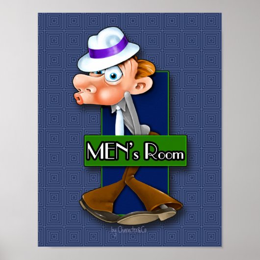 Einzigartiges Men's Room-Schild zum Vintagen Thema Poster (Vorne)