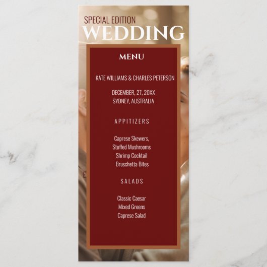 Einzigartiges Menü mit einfachen Zeitschriften Programm (Vorderseite)