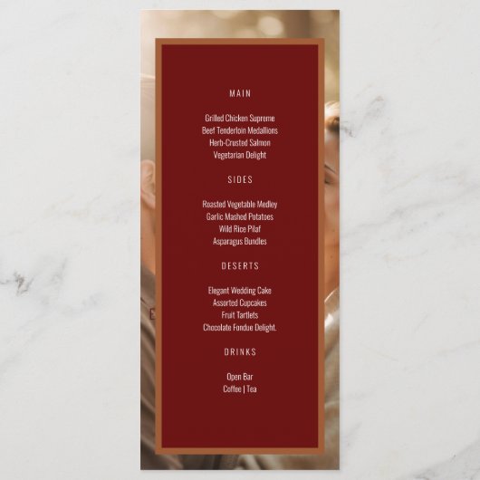 Einzigartiges Menü mit einfachen Zeitschriften Programm (Rückseite)