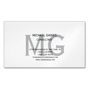 Einzigartiges Minimalistisches Schlicht-Grau-Monog Magnetische Visitenkarte