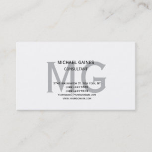 Einzigartiges Minimalistisches Schlicht-Grau-Monog Visitenkarte