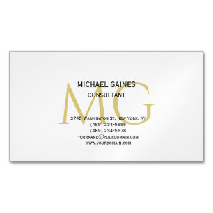 Einzigartiges Minimalistisches Schlichtes Farbmono Magnetische Visitenkarte