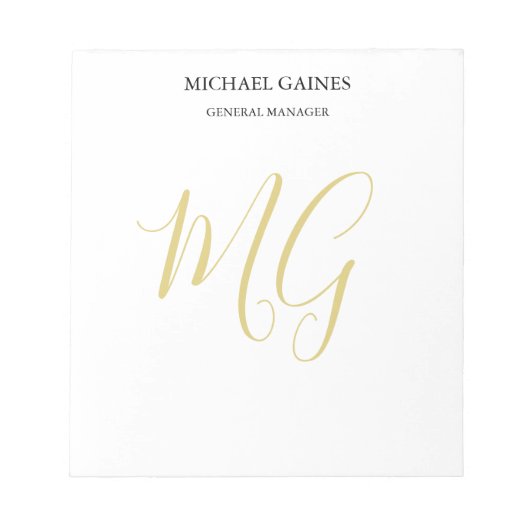 Einzigartiges Minimalistisches Schlichtes Farbmono Notizblock (Vorderseite)