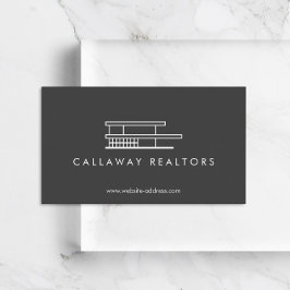 Einzigartiges Modern Zuhause-Logo auf Dunkelgrau-e Visitenkarte