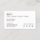 Einzigartiges Modern Zuhause-Logo auf Dunkelgrau-e Visitenkarte (Rückseite)