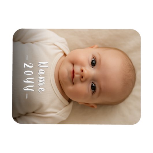 Einzigartiges, modernes Foto für Kleinkinder mit b Magnet (Horizontal)