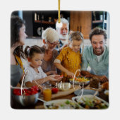 Einzigartiges modernes Foto Herzschrift Typografie Keramikornament (Rückseite)