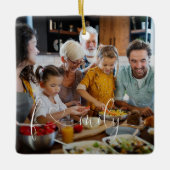 Einzigartiges modernes Foto Herzschrift Typografie Keramikornament (Vorderseite)