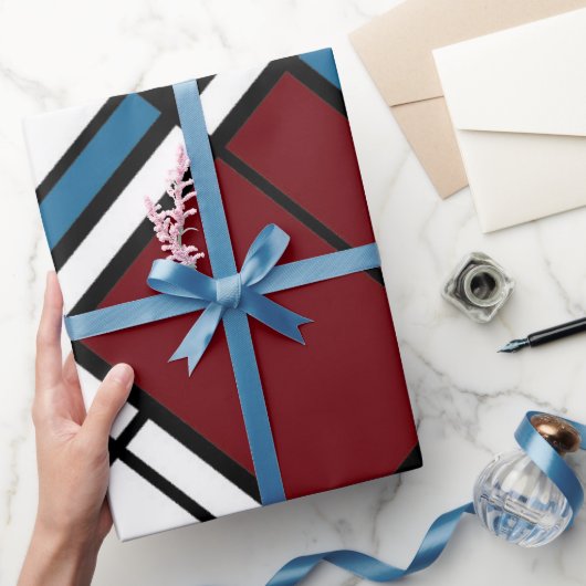 Einzigartiges modernes geometrisches Kariertes Mus Geschenkpapier (Schenken)