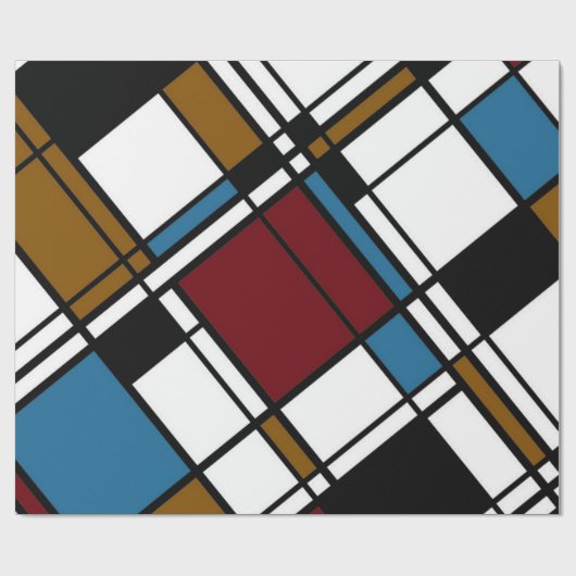 Einzigartiges modernes geometrisches Kariertes Mus Geschenkpapier (Flach)