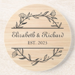 Einzigartiges, modernes, individuelles Ehedatum Getränkeuntersetzer