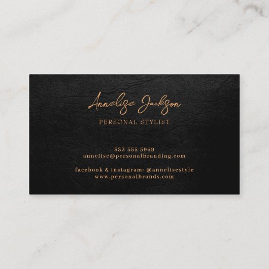 Einzigartiges, modernes Monogramm berufliches Gold Visitenkarte (Rückseite)