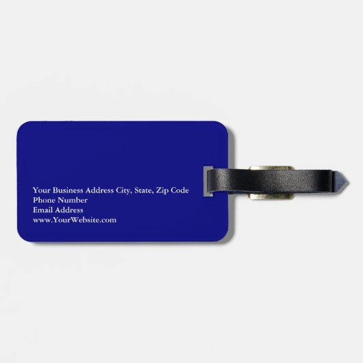 Einzigartiges modernes Navy Blue Gepäckanhänger (Rückseite horizontal)