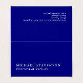 Einzigartiges modernes Navy Minimalistisch Schlich Visitenkarten (Außenseite Aufgefaltet)