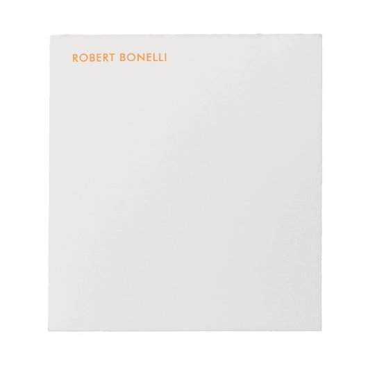 Einzigartiges, modernes Platingrau Minimalistisch Notizblock (Vorderseite)