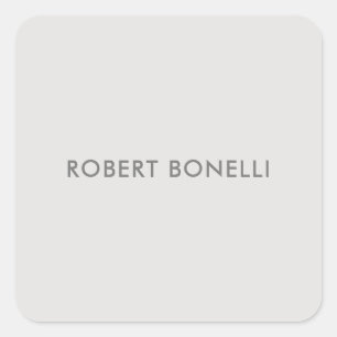 Einzigartiges, modernes Platingrau Minimalistisch Quadratischer Aufkleber