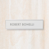 Einzigartiges, modernes Platingrau Minimalistisch Türschild (Vorderseite )