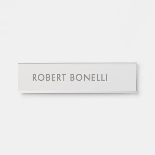 Einzigartiges, modernes Platingrau Minimalistisch Türschild (Vorderseite )