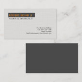 Einzigartiges, modernes Platingrau Minimalistisch Visitenkarte (Vorne/Hinten)