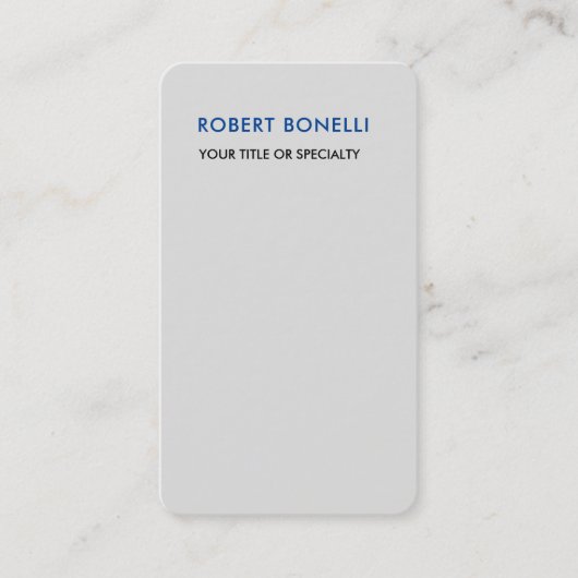 Einzigartiges, modernes Platingrau Minimalistisch Visitenkarte (Vorderseite)