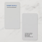 Einzigartiges, modernes Platingrau Minimalistisch Visitenkarte (Vorne/Hinten)