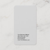 Einzigartiges, modernes Platingrau Minimalistisch Visitenkarte (Rückseite)